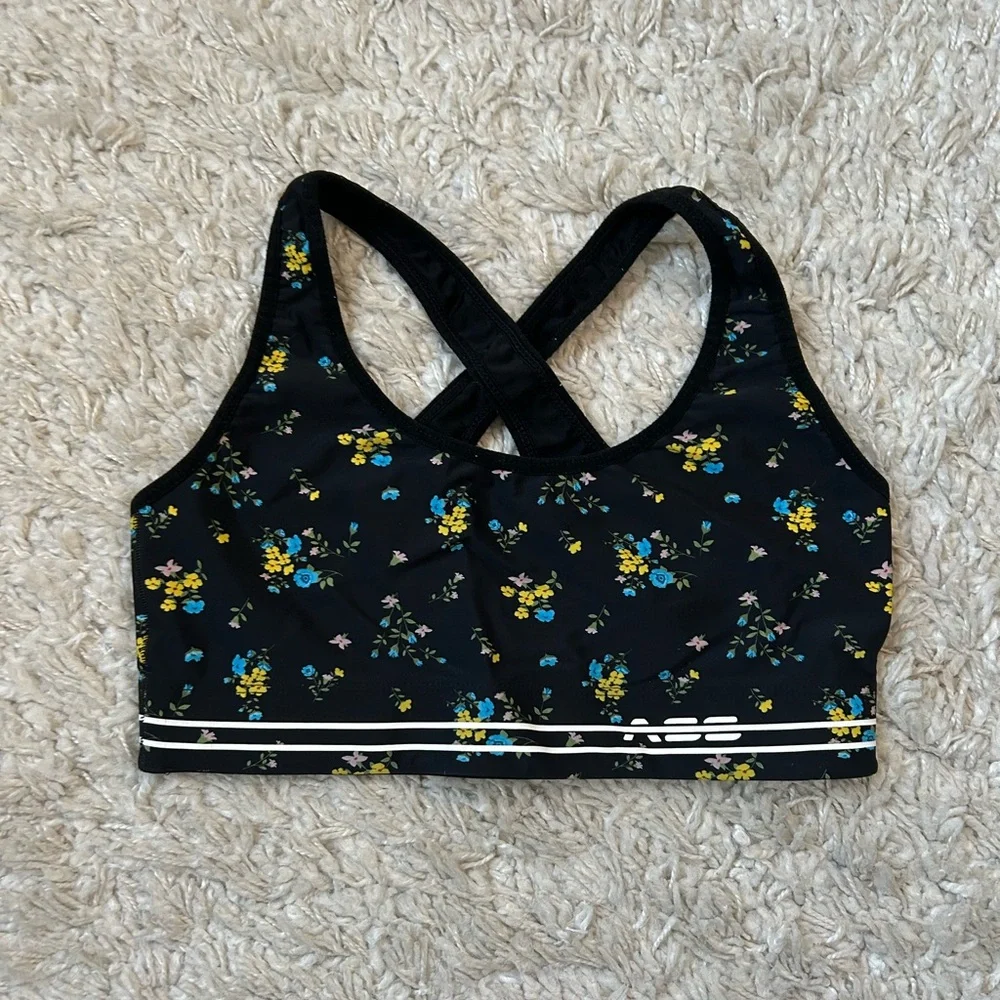 Adam Selman Cross-Back Floral Sports Bra - Picture 2 of 14